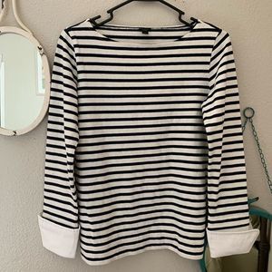 JCrew black and white striped long sleeve
